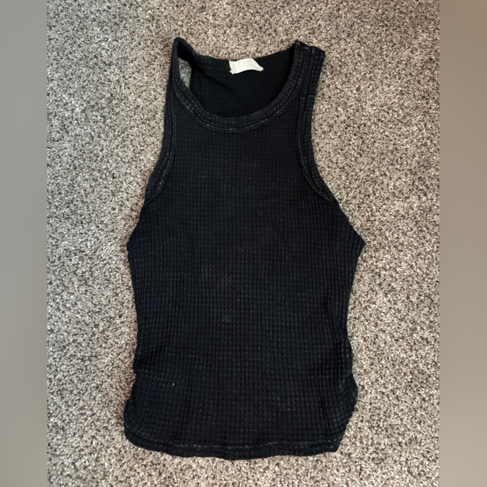 Black Sleeveless Ribbed Top